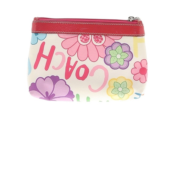 Coach Poppy Multicolor Floral Signature Wristlet with Pink Trim - Picture 2 of 7
